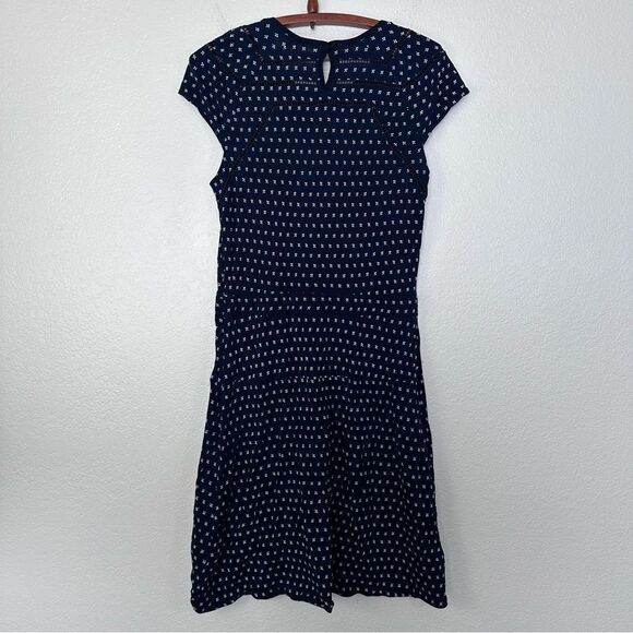 Tory Burch Navy Blue Patterned Women's Dress Size M - Picture 7 of 8